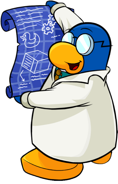 Pinguim com mapa